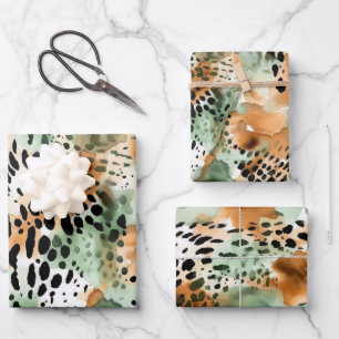 Wildlife Safari Furs Prints Patterns Exotic Jungle Wrapping Paper Sheet
