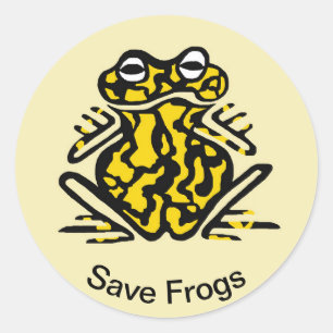 Wildlife - Save  FROGS- Yellow & black Stickers