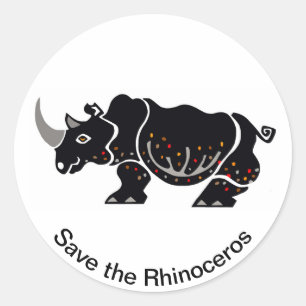 Wildlife - Save the RHINOCEROS - Conservation  Classic Round Sticker