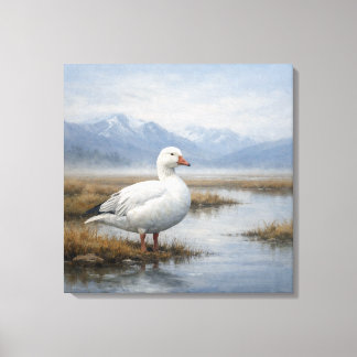 Wildlife Snow Goose Tundra Marsh Canvas Print