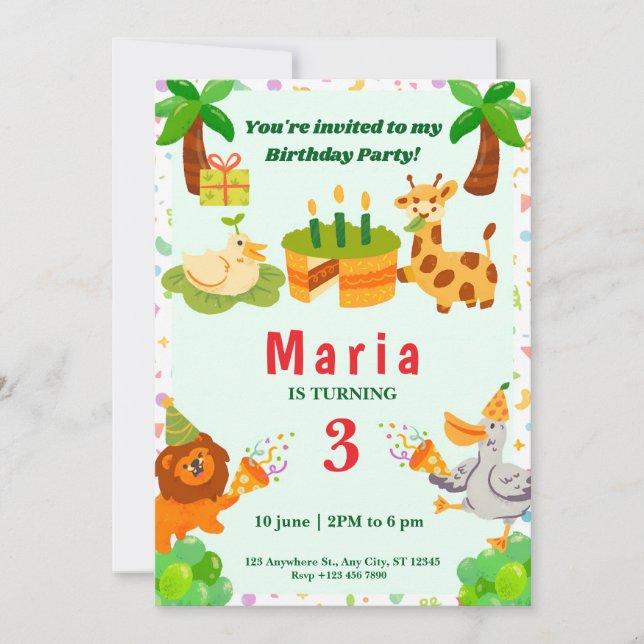 wildlife theme invitation (Front)
