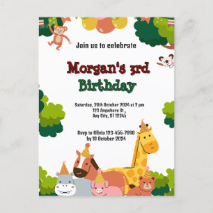 wildlife theme invitation postcard