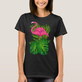 Wildlife Tropical Animal Exotic Bird Lover Pink Fl T-Shirt