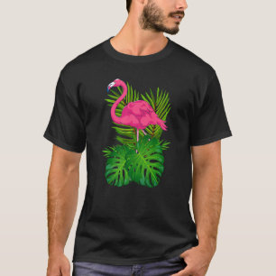 Wildlife Tropical Animal Exotic Bird Lover Pink Fl T-Shirt