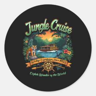 Wildlife Vbs 2025 Park Cruise Trip Vintage Jungle  Classic Round Sticker