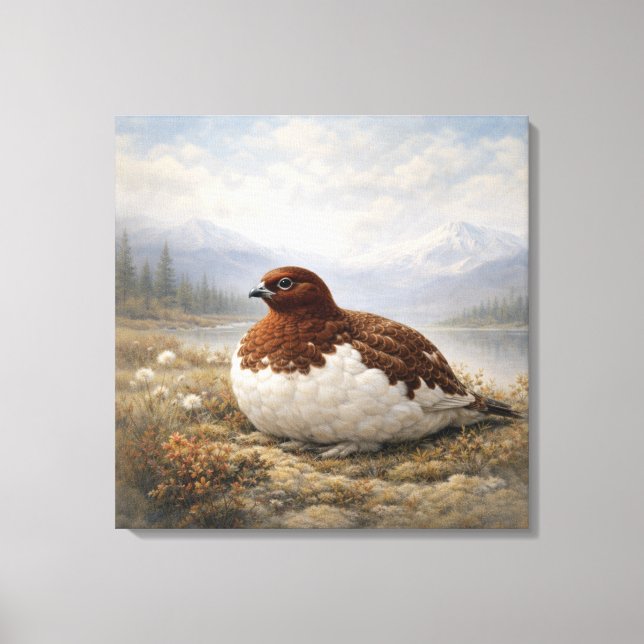 Wildlife Willow Ptarmigan  Canvas Print (Front)