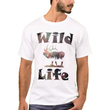 Wildlife with Bugling Elk Watercolor design 