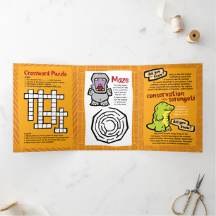 Wildlife Zebra Puzzle Greeting Card Trifold 