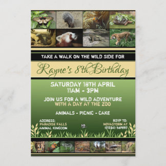 Wildlife Zoo Party Invitations