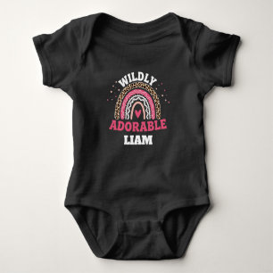 Wildly Adorable Leopard Rainbow Baby Bodysuit