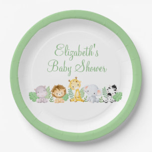Wildly chic jungle baby shower paper plate