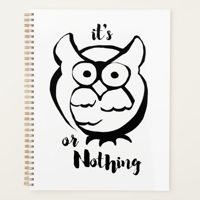 Wildly Punny — Owl or Nothing Minimalist Owl Art  (Devant)