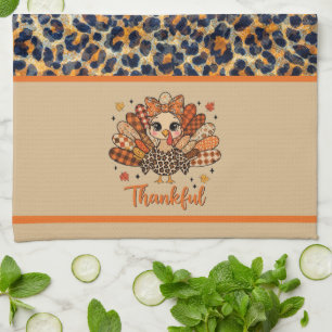 Wildly Thankful – Leopard Print Turkey Kitchen Towel