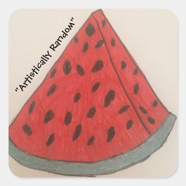 Wildly watermelon square sticker (Front)