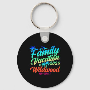 Wildwood Beach New Jersey Family Vacation Matching Keychain