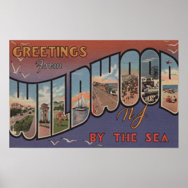 Wildwood-by-the-Sea, New Jersey Poster (Front)
