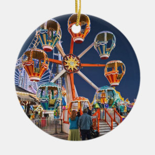 Wildwood NJ – Balloon Race Ride at Night Ceramic Ornament