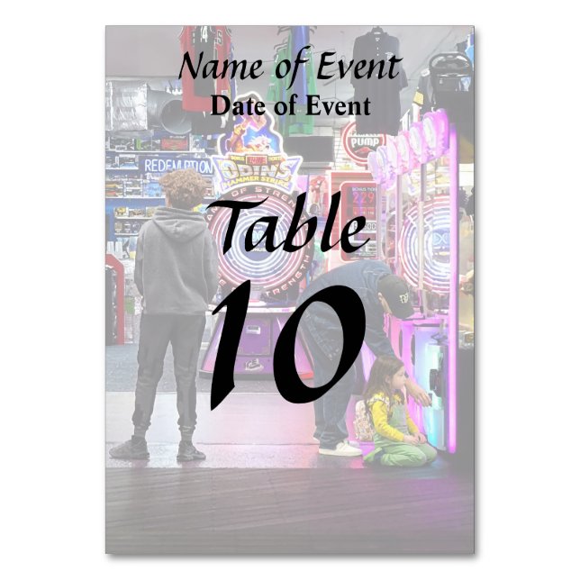 Wildwood NJ Boardwalk Arcade Table Number (Back)