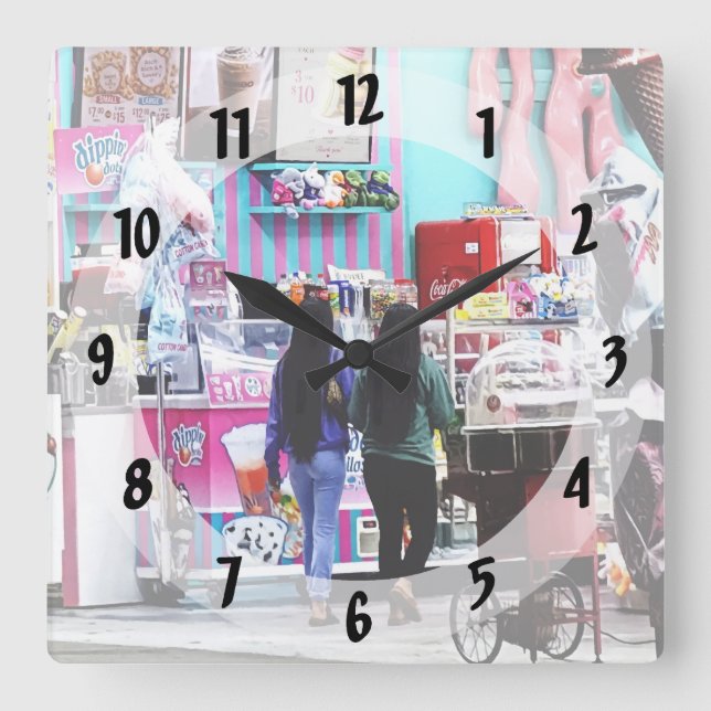 Wildwood NJ – Candy Shop Square Wall Clock (Front)