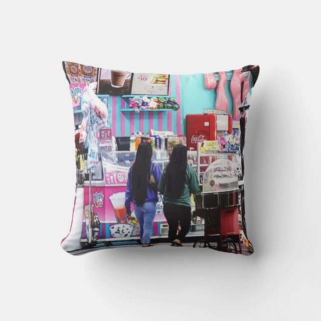 Wildwood NJ – Candy Shop Throw Pillow (Front)
