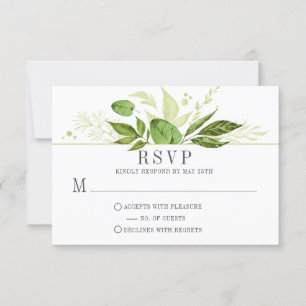 Wildwoods Botanicals Greenery Frame RSVP Card