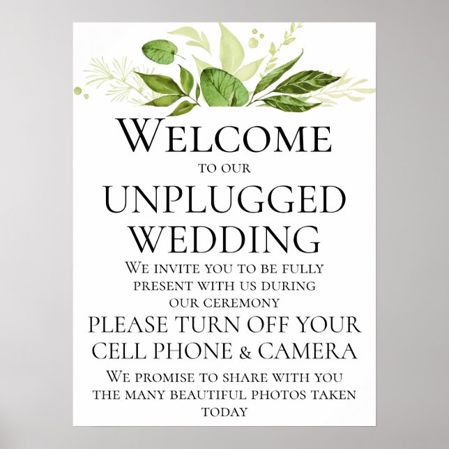 Wildwoods Botanicals Unplugged Wedding Ceremony Poster (Front)