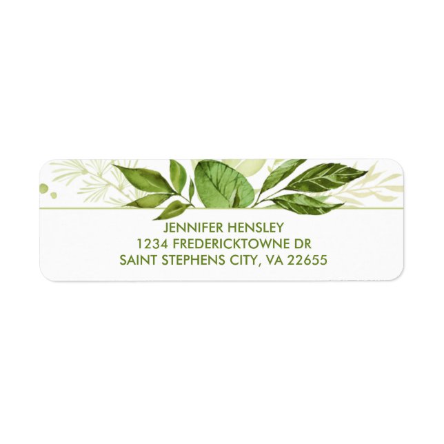 Wildwoods Rustic Greenery Return Address| (Front)