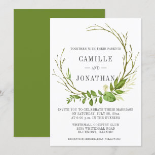 Wildwoods Rustic Wreath Faire-part de mariage