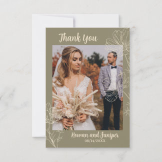 Wildy Yours Rustique Boho Mariage Carte de remerci