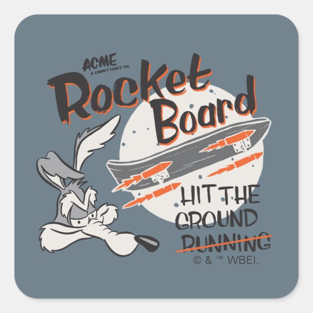 WILE E. COYOTE™ ACME Rocket Board Square Sticker (Front)