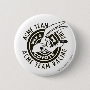 Wile E. Coyote Acme Team Racing B/W 2 Inch Round Button
