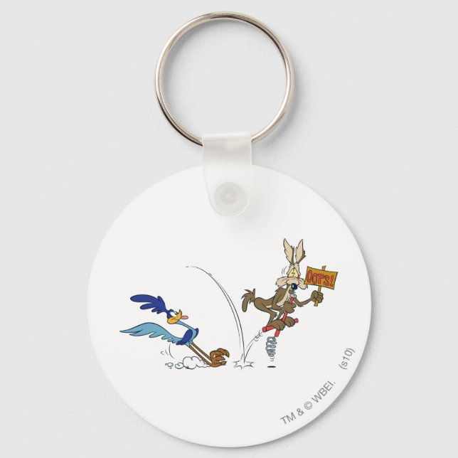 WILE E. COYOTE™ and ROAD RUNNER™ Pogo Stick Keychain (Front)