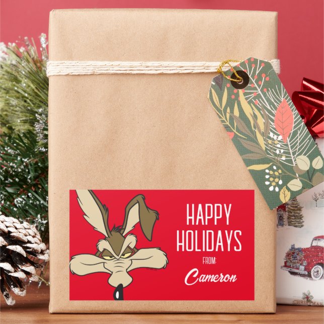WILE E. COYOTE™ Pleased Head Shot | Happy Holidays Sticker (Holiday)