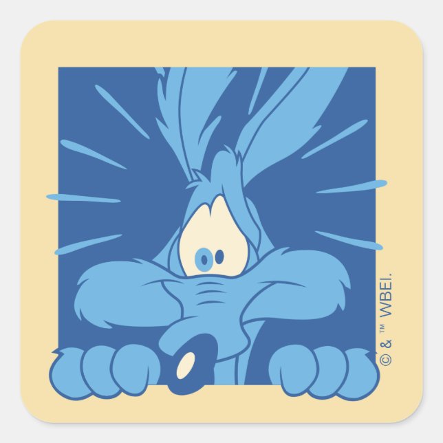 WILE E. COYOTE™ Shocked Expression Square Sticker (Front)