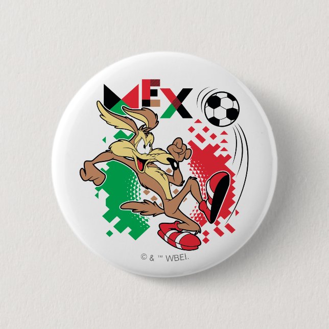 WILE E. COYOTE™ Team Mexico Soccer Graphic 2 Inch Round Button (Front)