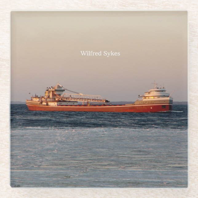 Wilfred Sykes glass coaster (Front)