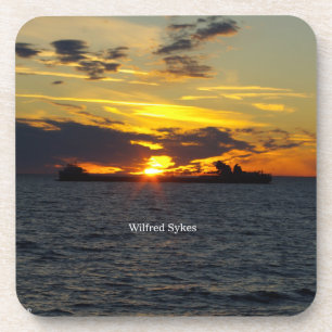 Wilfred Sykes sunset 6 hard plastic coasters