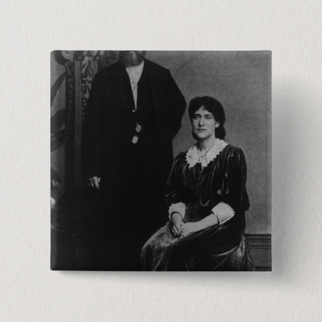 Wilhelm Liebknecht and Eleanor Aveling 2 Inch Square Button (Front)