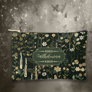 Wilhelmina Dark Daisy Floral Accessory Pouch