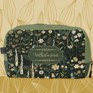 Wilhelmina Dark Daisy Floral Dopp Kit