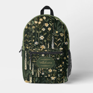 Wilhelmina Dark Daisy Floral Printed Backpack