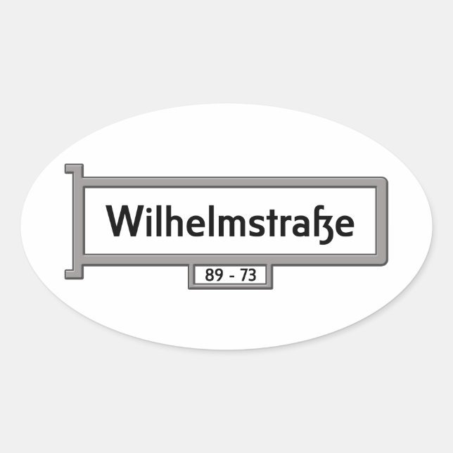 Wilhelmstrasse, Berlin Street Sign Oval Sticker (Front)