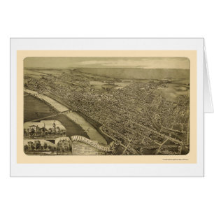 Wilkes-Barre, carte panoramique de PA - 1889