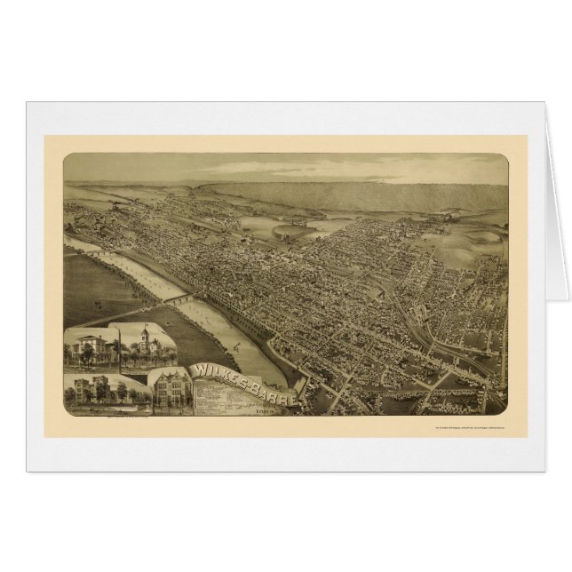 Wilkes-Barre, PA Panoramic Map - 1889 (Front Horizontal)