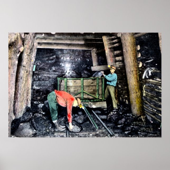 Wilkes Barre Pennsylvania Coal Mining in Shaft Poster (Front)