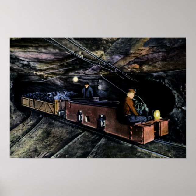 Wilkes Barre Pennsylvania Hauling Coal from Mine Poster (Front)
