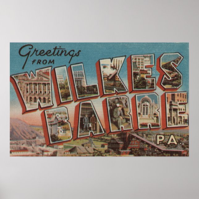 Wilkes-Barre, Pennsylvania - Large Letter Scenes 2 Poster (Front)