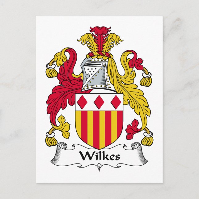 Wilkes Family Crest Postcard (Front)