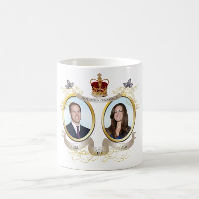 will and kate/DIY background colour Coffee Mug (Center)