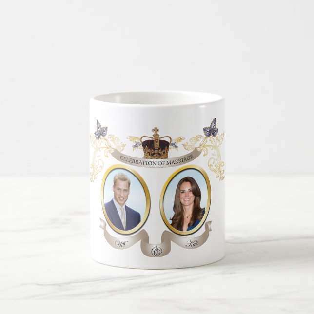 will and kate/DIY background colour Coffee Mug (Center)